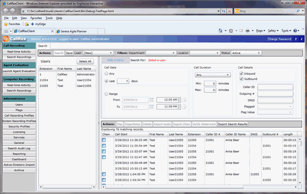 Listing Recorded Calls