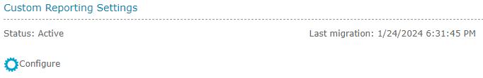 custom reporting migration completed