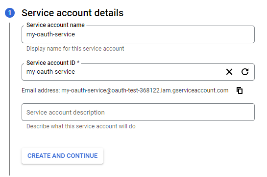 Google Create Service Account