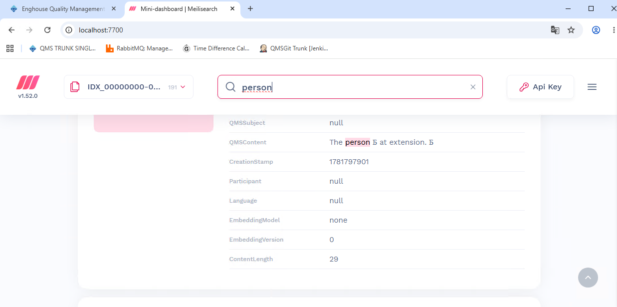 meili dashboard