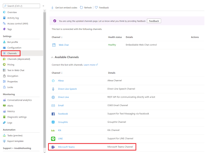 231 Azure services Channels