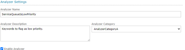 Analyzer Settings