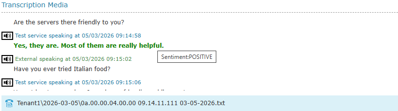 Recording Sentiment Transcription