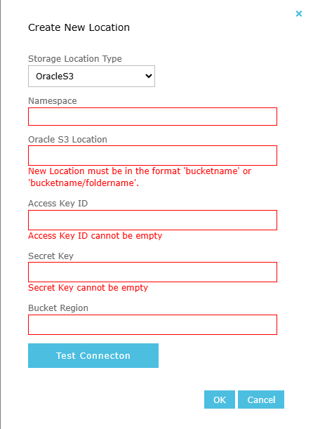 Using Oracle S3 Storage