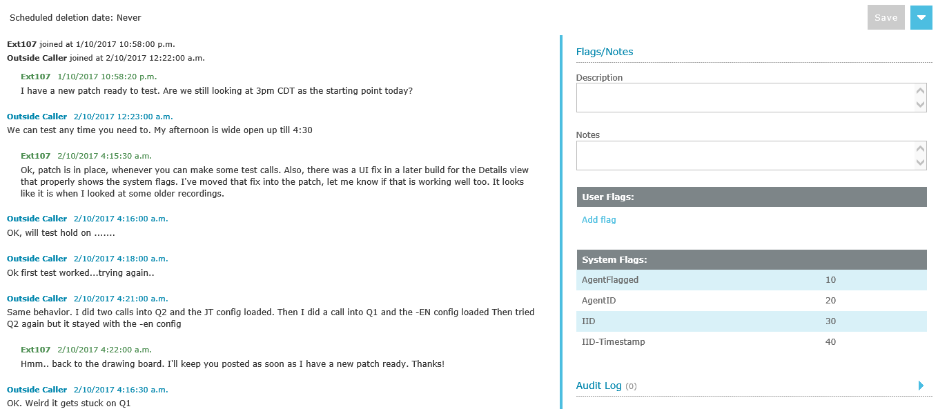viewing chat Recordings 10